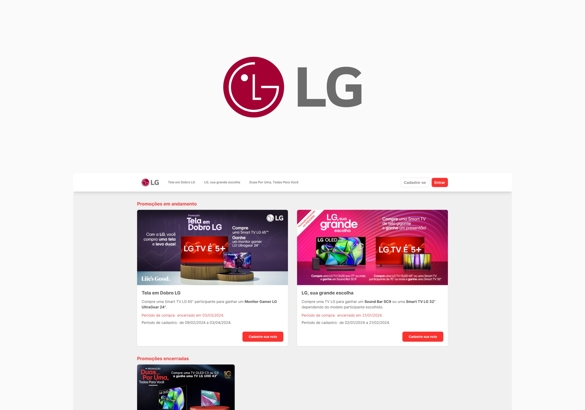 Portal Eu Escolho LG - JNeris | Designer, Front-end Developer Portal Eu Escolho LG - JNeris | Designer, Front-end Developer